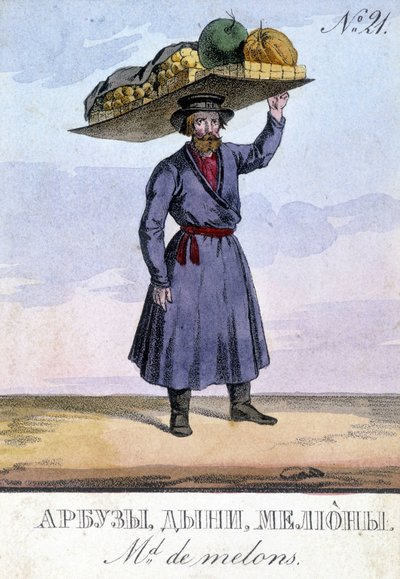 Handlarz roślin strączkowych w Rosji w XIX wieku. autorstwa Unknown artist