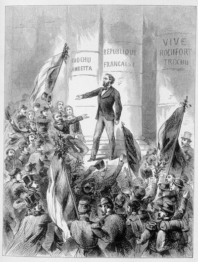 Leon Gambetta ogłaszający proklamację Republiki 4 września autorstwa Unknown artist