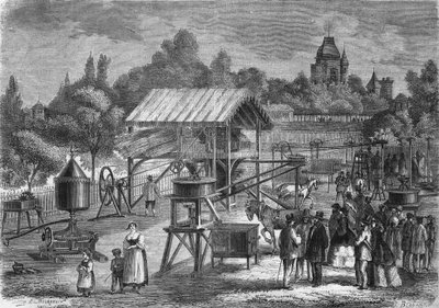 Les Machines agricole autorstwa Josepha Pineta Jr., budowniczego w Abilly (Indre et Loire) w 1865 roku. autorstwa Unknown artist