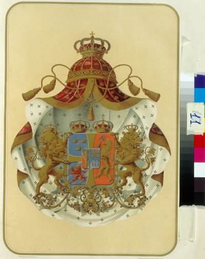 Herb masonów Wielkiej Loży Portugalii. (Herb Wielkiej Loży Masońskiej Portugalii). Praca anonimowa, litografia. Rosyjska Biblioteka Państwowa, Moskwa. autorstwa Unknown artist