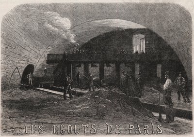 Kanały Paryża: wielka komora i kuźnia warsztaty Most Notre Dame (Notre-Dame) - Grawerowanie w „”Le Monde Illustré”” autorstwa Unknown artist