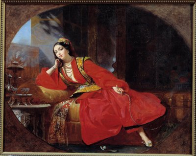 Odaliska w czerwonym obrazie Anonim. Awinion z XIX wieku, Muzeum Calvet autorstwa Unknown artist