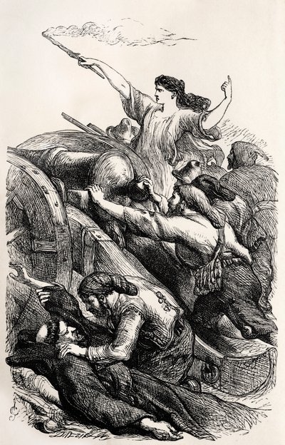 Lord Byron-ilustracja sceny z wiersza „Childe Harold” angielskiego poety (rycina) autorstwa Unknown artist