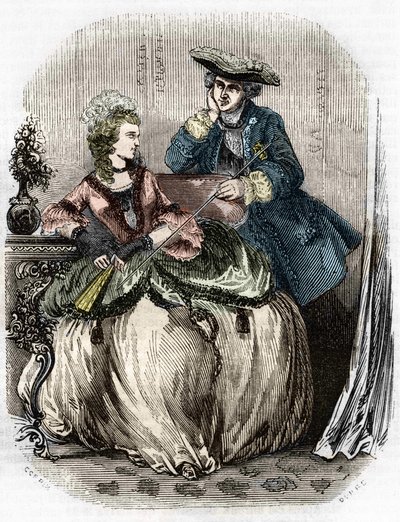 Ludwik XV i Madame de Pompadour, Jeanne Antoinette Poisson (1721-1764) (markiza de Pompadour) - w Historii Francji L.-P. Anquetil autorstwa Unknown artist