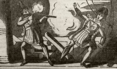 „Niski strzelanie do kapitana”, c.1836 autorstwa Unknown artist