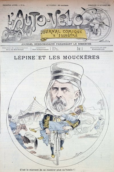 Lépine i Mouckères - w „”Auto-Vélo””” z 12.12.1897, Bibl.de la ville de Paris. autorstwa Unknown artist
