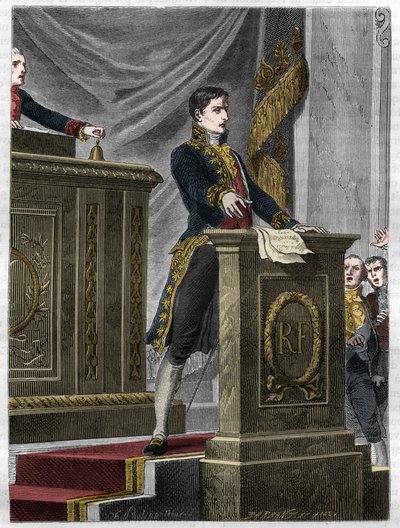 Lucien Bonaparte, polityk francuski, przemawiając w Zgromadzeniu Narodowym o prawie utworzenia Legii Honorowej w Paryżu autorstwa Unknown artist