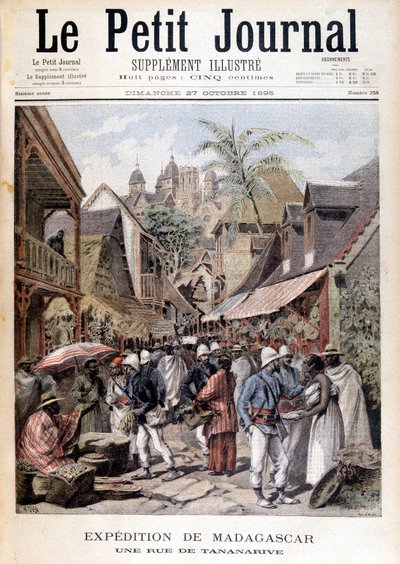 Wyprawa Madagaskar: ulica w Tananarive - w „Le Petite Journal” z 27.11.1895 autorstwa Unknown artist