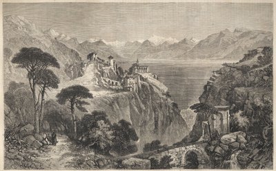 Madonna del Sasso, Szwajcaria - Klasztor Matki Bożej w Sasso - Niedaleko Locarno nad Jeziorem Maggiore - Kanton Ticino w Szwajcarii - 1861 autorstwa Unknown artist