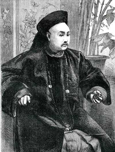Mandaryński Tchung Hao (Chung How), rycina 1868 autorstwa Unknown artist