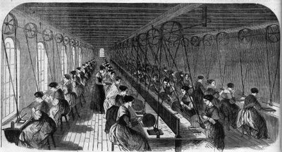 Produkcja długopisów cementowych: pracownicy drukarni w fabryce w Birmingham W „Le Journal Illustrous”” autorstwa Unknown artist