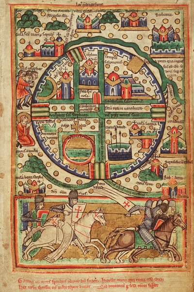 Mapa Jerozolimy krzyżowców autorstwa Unknown artist