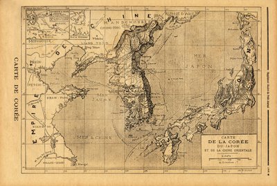 Mapa Korei, Japonii i wschodnich Chin. Grawerowanie w „Le petit journal”” 3.09.1894. Kolekcja Selvy. autorstwa Unknown artist