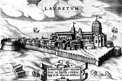 Mapa miasta Loreto (Laurentum), grawerowanie XVI wieku. autorstwa Unknown artist