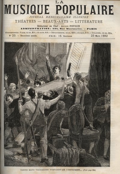 Klawesyn Marii Antoniny Histoire de 1834 „”Trzydzieści energicznych rąk chwyta instrument…”” pod przerażonymi oczami stroiciela królowej, po prawej. autorstwa Unknown artist