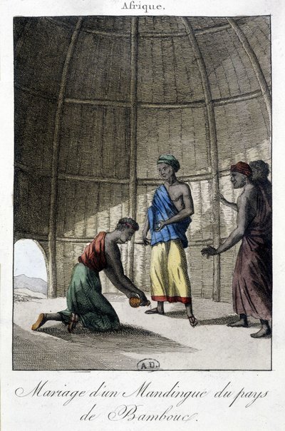 Małżeństwo w Mandingues (Mali?), Afryka - grawerowanie autorstwa Unknown artist