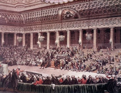 Posiedzenie Zgromadzenia Ustawodawczego w nocy 4 sierpnia 1789 r. o zniesienie przywilejów autorstwa Unknown artist