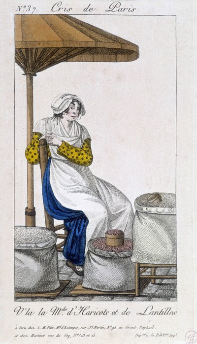 Kupiec fasoli i suszonej soczewicy - w „”Cris de Paris””, deb. 19 wiek autorstwa Unknown artist