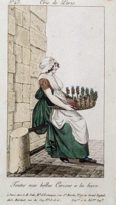 Kupiec wiśni - w „”Cris de Paris””, deb. 19 wiek autorstwa Unknown artist