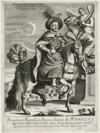 Michał Korybut Wiśniowiecki (1640-1673), król Polski i wielki książę litewski - Anonim - ok. 1930 r. 1670 - Miedzioryt - 36,5x27,2 - Kolekcja prywatna autorstwa Unknown artist
