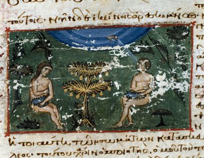 Oryginalna miniaturowa ryba z „Kodeksu Serail Octateuch” (ms.8 lub Seraglio Octateuch) XII-wieczna Biblioteka Muzeum Topkapi Sarayi Stambuł autorstwa Unknown artist