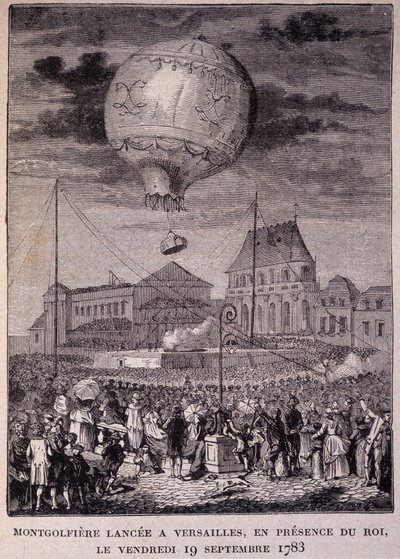 Montgolfiere rozpoczęte w Wersalu, w obecności króla (Ludwika XVI), piątek 19.09.1783 - w „” Les Contemporains””, b.d. koniec XIX wieku. autorstwa Unknown artist