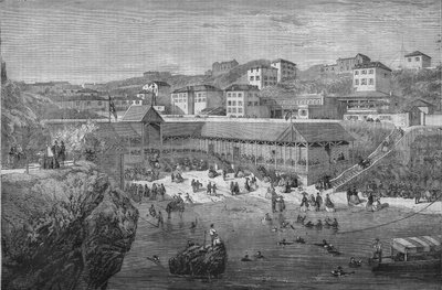 Poranek w łaźniach morskich Biarritz w 1867 roku. autorstwa Unknown artist