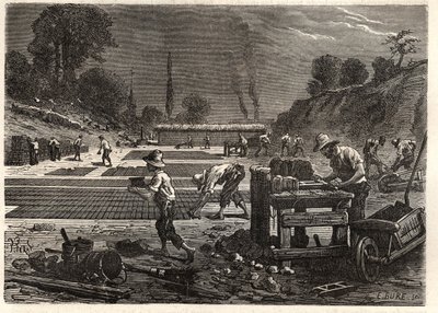 Moulage des bricques - Formowanie cegieł - grawerowanie w 