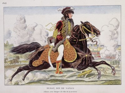 Murat (1767-1815), król Neapolu, rozpoczyna szarżę na czele kawalerii autorstwa Unknown artist