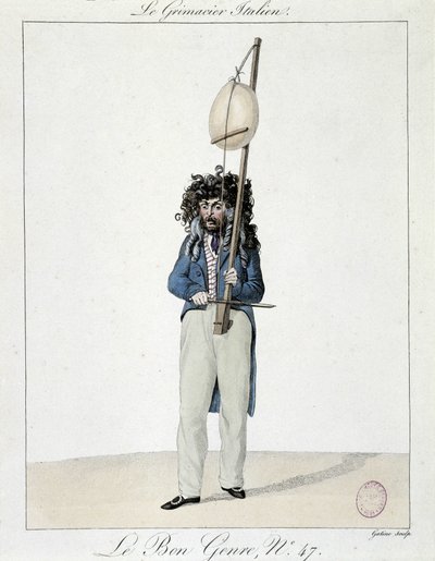 Muzyk na ulicy: włoski grimacier - grawer, Carnavalet. autorstwa Unknown artist