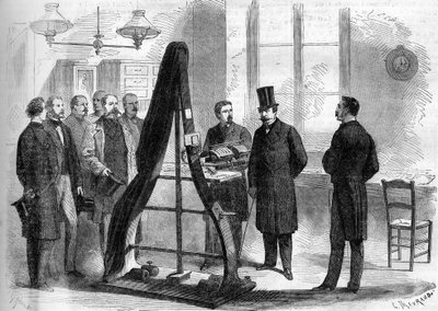 Napoleon III odwiedził w 1866 roku biura telegrafu elektrycznego w MSW. autorstwa Unknown artist