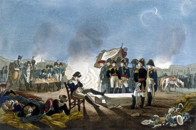 Napoleon I Bonaparte śpiący na biwaku w przeddzień bitwy pod Austerlitz 1 grudnia 1805 roku. autorstwa Unknown artist