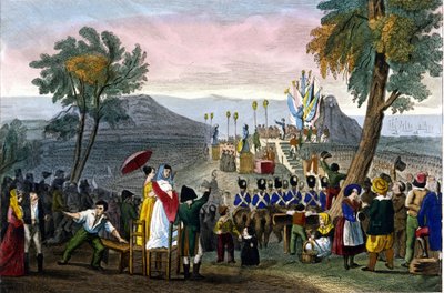 Napoleon I przekazał Legię Honorową żołnierzom w Camp de Boulogne 16 sierpnia autorstwa Unknown artist