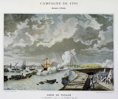 Bitwa morska: Oblężenie Tulonu w 1793 r. - w „Bitwy morskie Napoleona”” autorstwa Unknown artist