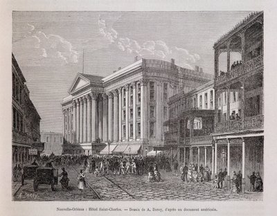 Nowy Orlean (Nowy Orlean): Hotel Saint-Charles (Saint Charles) - w „Le tour du monde”, 2. semestr 1876 autorstwa Unknown artist