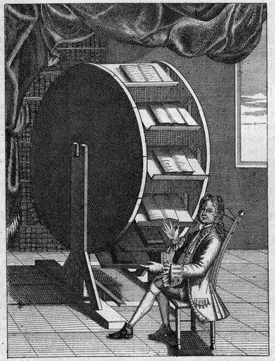 Nicolas Grollier de Servière (1596-1689), francuski wynalazca, ma swoje biurko. (Faksymile starego ryciny). Grawerowanie w „”Nature: przegląd nauk i ich zastosowań w sztuce i przemyśle”” z dnia 16 października 1880 r. autorstwa Unknown artist