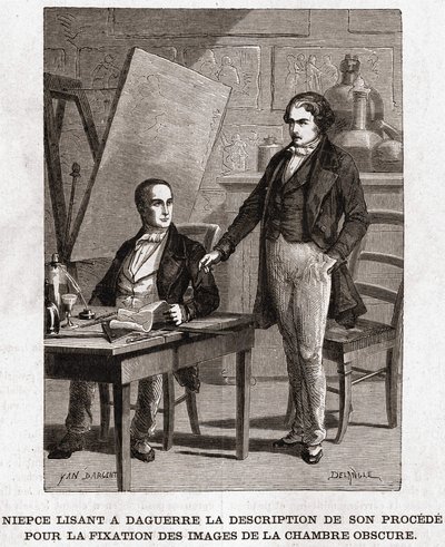 Niepce czyta Louisowi Daguerre