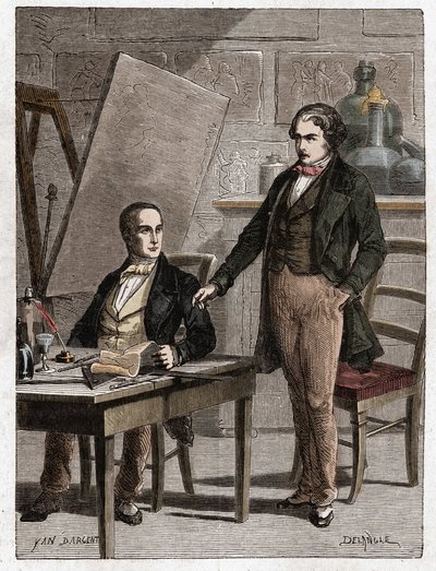 Niepce czyta Louisowi Daguerre