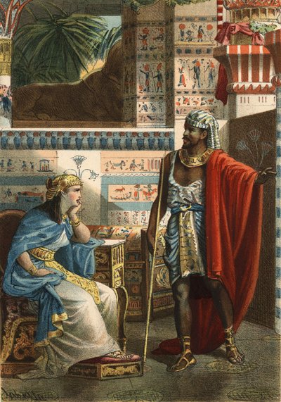 Nitokris, według Manethona, ostatniej królowej Egiptu z VI dynastii. Grawer z 1881 r. w „” Kult piękna”” autorstwa Juan Justo Huguet, redaktorzy Molinas Hermanos autorstwa Unknown artist