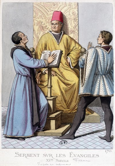 Przysięga na Ewangelie, Francja XV wiek. autorstwa Unknown artist
