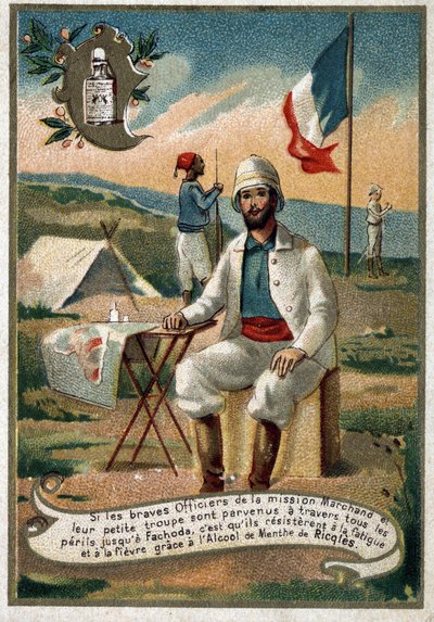 Oficer Misji Marchand. XIX-wieczna chromolitografia autorstwa Unknown artist