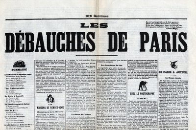 Jedna z gazet „Les debauches de Paris”, koniec XIX wieku. autorstwa Unknown artist