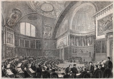 Otwarcie sesji Senatu i przyjęcie generała Charlesa Cousina Montaubana (1796-1878), wicehrabiego de la Gueronniere et de Forcade, 2 grudnia autorstwa Unknown artist