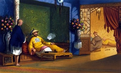 Kuźnia opium w Chinach, grawer ok. 1830 r. autorstwa Unknown artist