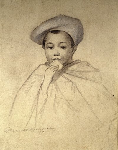 Oryginalny portret używany jako logo dla pudełek ciastek „”LU”” autorstwa Unknown artist