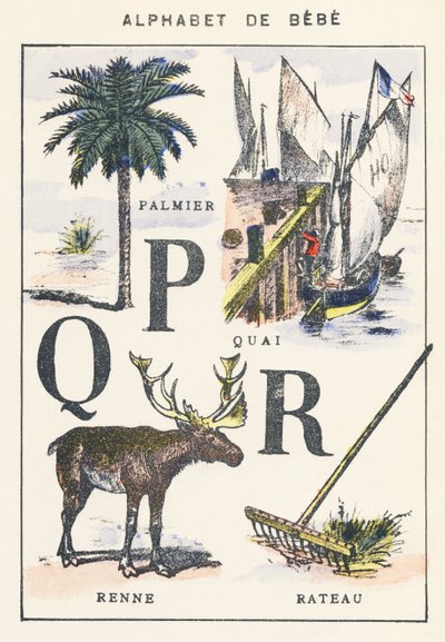P Q R: palma, dok, renifer, grabie autorstwa Unknown artist