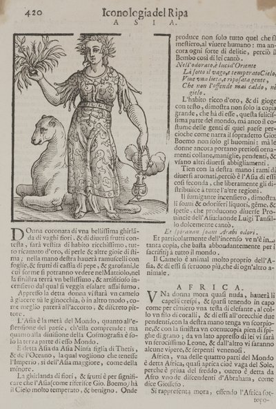 Strona 420: Azja z "Ikonologii" Cesare Ripy autorstwa Unknown artist