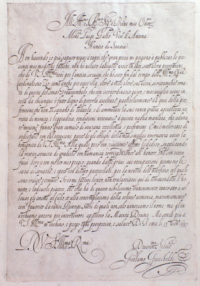 Strona z Tokraty „” Girolamo Frescobaldi (1583-1643) Włoski kompozytor „” 1637. Bolonia, Muzeum Miejskie autorstwa Unknown artist