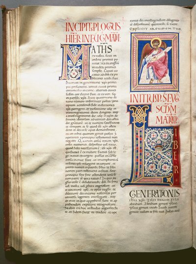 Strona exultetu (pieśni liturgicznej) (Ms.724/3-Carta7) Rękopis enlumine z XII wieku. Rzym, Biblioteca Casanatense autorstwa Unknown artist