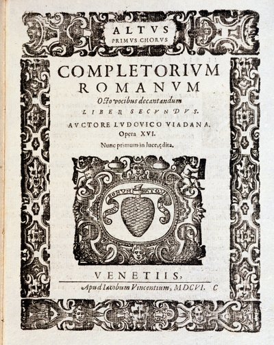 Strona partytury muzycznej Psalmów (op. 16) Ludovico Viadana autorstwa Unknown artist